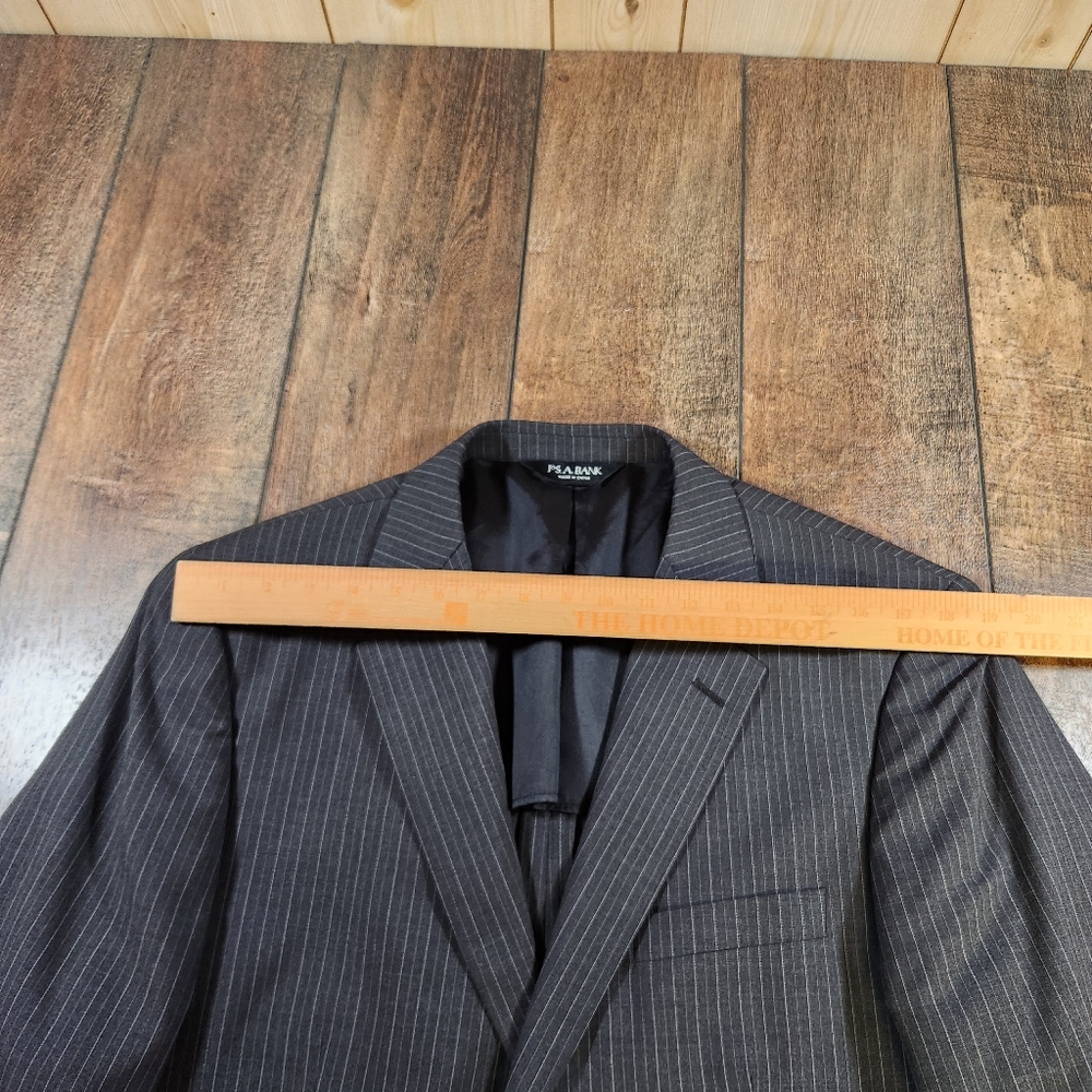 Jos. A. Bank Stays Cool 2 Piece Suit Mens Size 42S 36x25 Charcoal Gray Pinstripe - Picture 7 of 13